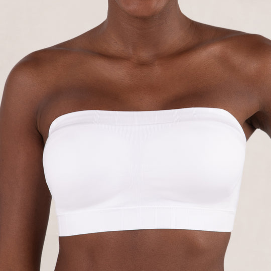 Convertible Strapless Bandeau Bra - White banner